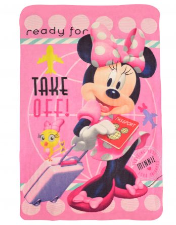 Disney Minnie Mouse 'Take Off' Fleece Panel Blanket Throw