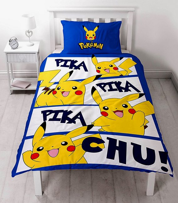 Duvet cover Pokemon Go Pikachu 'Action' Panel Single Bed Duvet Quilt Cover Set
