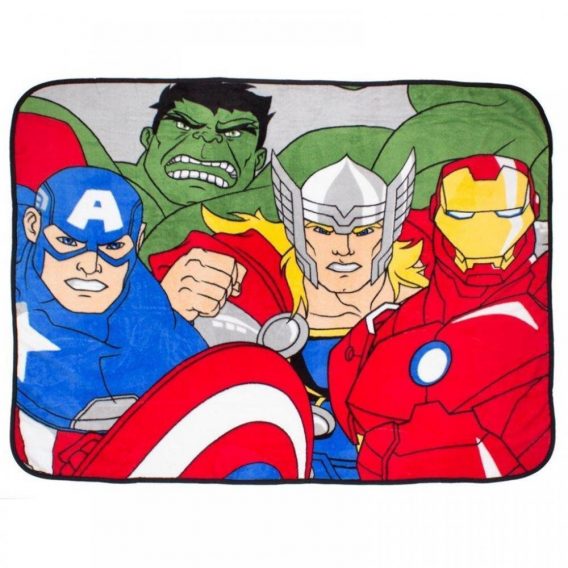 Avengers 'Force' Coral Panel Fleece Blanket Throw