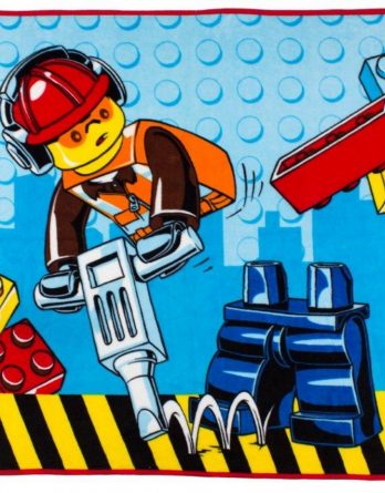 Lego City 'Construction' Coral Panel Fleece Blanket Throw